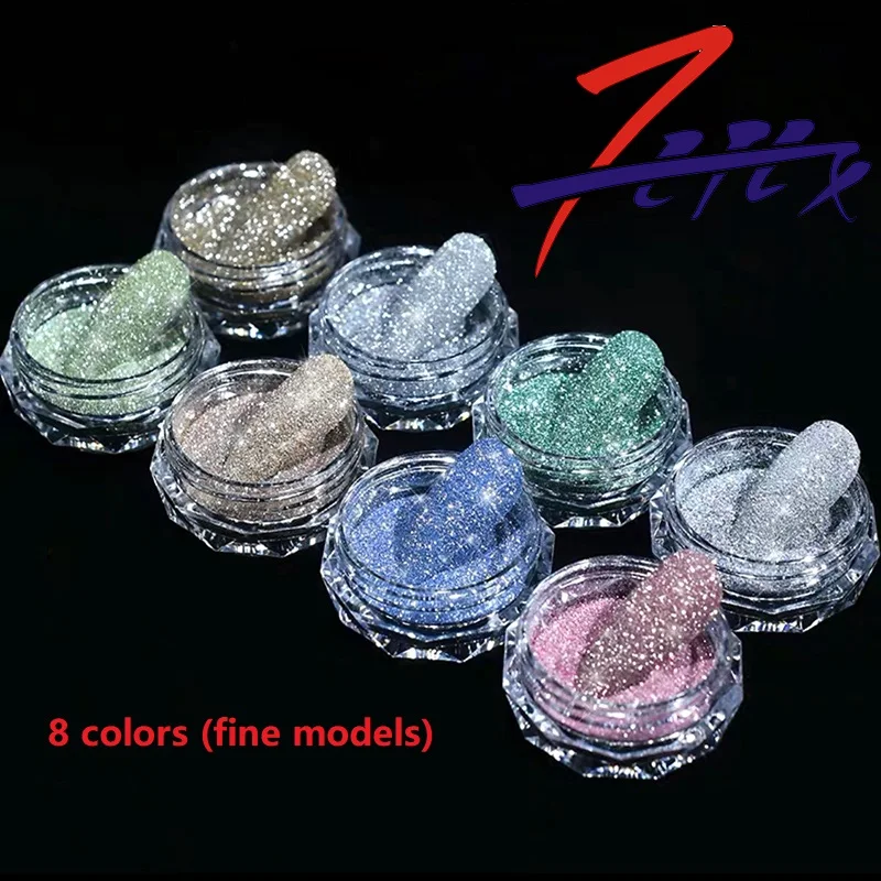 

New Crystal Broken Diamond Mesh Red Explosion Mixed Chrome Nail Art Glitter Powder Pigment Laser Glass Micro Drill Bright Silver