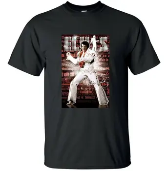 

ELVIS PRESLEY WHITE JUMP SUIT LAS VEGAS PRINTED T-SHIRT-MENS WOMENS KIDS TOPS Fashion 100% Cotton T-Shirt