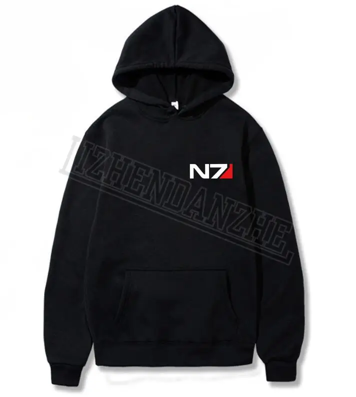N7 Mass Effect 3 толстовки Для мужчин систем военный альянс эмблема игровая толстовка хлопок Для мужчин; Толстовка Топы
