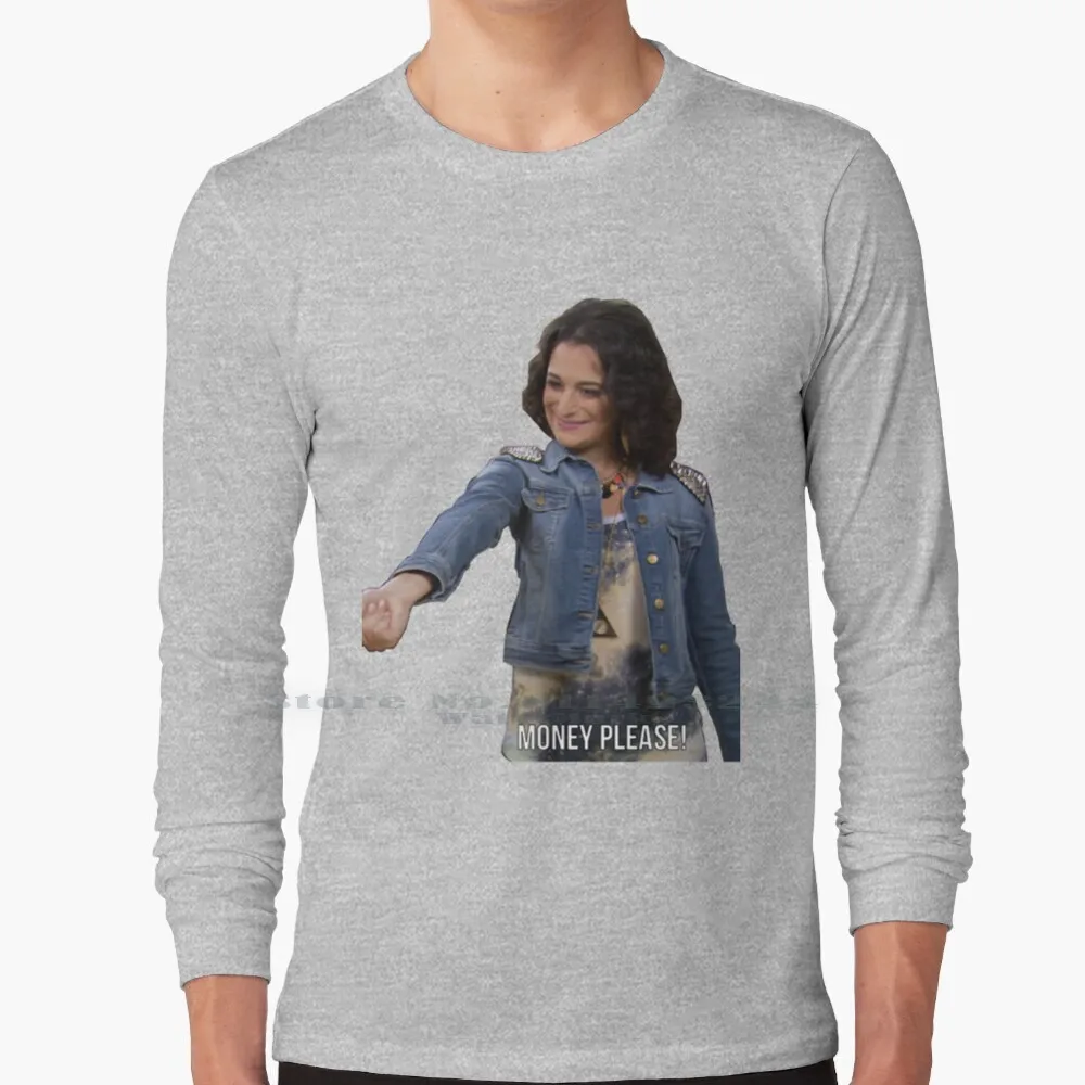 Mona Lisa-Money Per Favore! Maglietta A Maniche Lunghe Tee Mona Lisa Sapperstein Jean Ralphio Parks And Recreation Nbc Citroen Knope Money