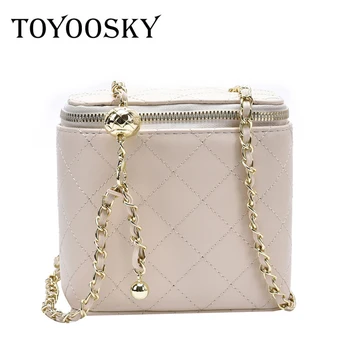

TOYOOSKY Small PU Leather Zipper Bucket Bag Lady Crossbody Bags Women 2020 Solid Color Shoulder Handbags Female Crossbody Bags