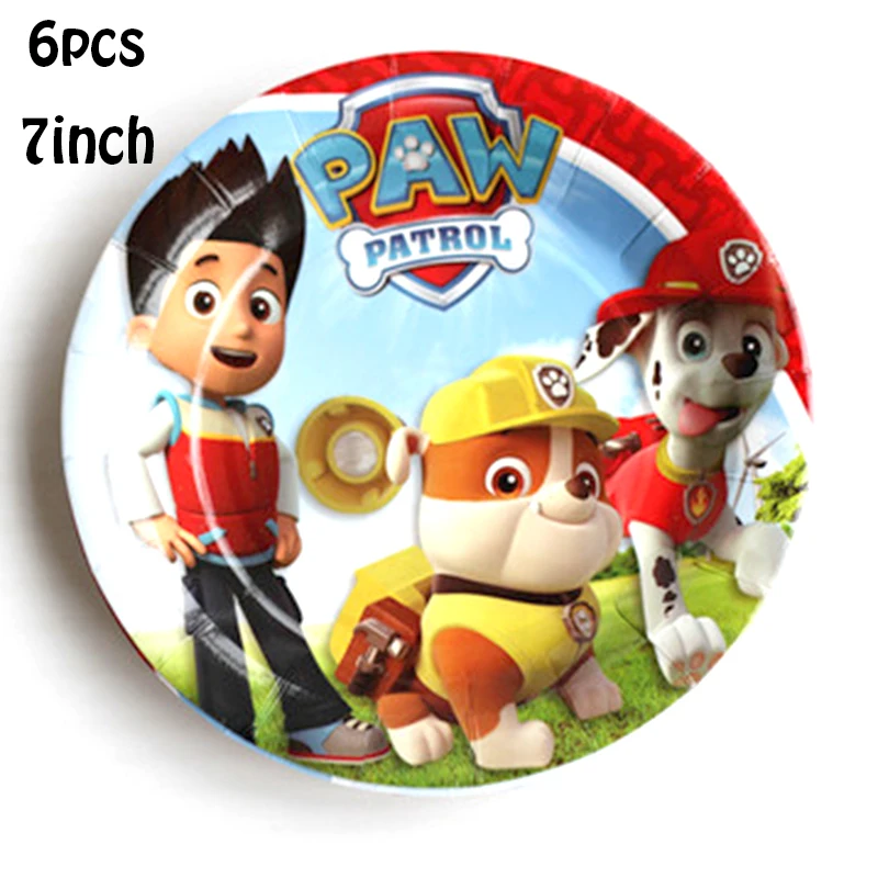 Paw Patrol день рождения тема Аниме фигурки вечерние украшения для маленьких мальчиков и девочек реквизит игрушки для детей рождественские подарки - Цвет: 6pcs