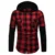 short sleeved shirts Fashion Red Black Plaid Hoodie Shirt Men Slim Fit Long Sleeve Mens Hooded Shirts Hipster Buffalo Plaid Shirt With Double Pockets men's button up short sleeve shirts & tops Shirts