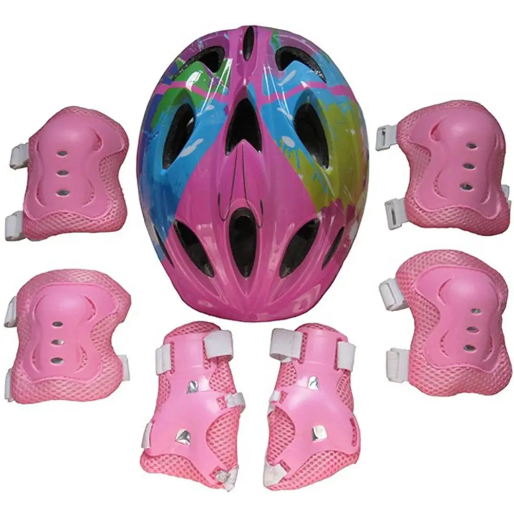 HiMISS Kids Adjustable Bike Helmet Protect Set with Knee Elbow Wrist Guard for Cycling Biking Skateboard