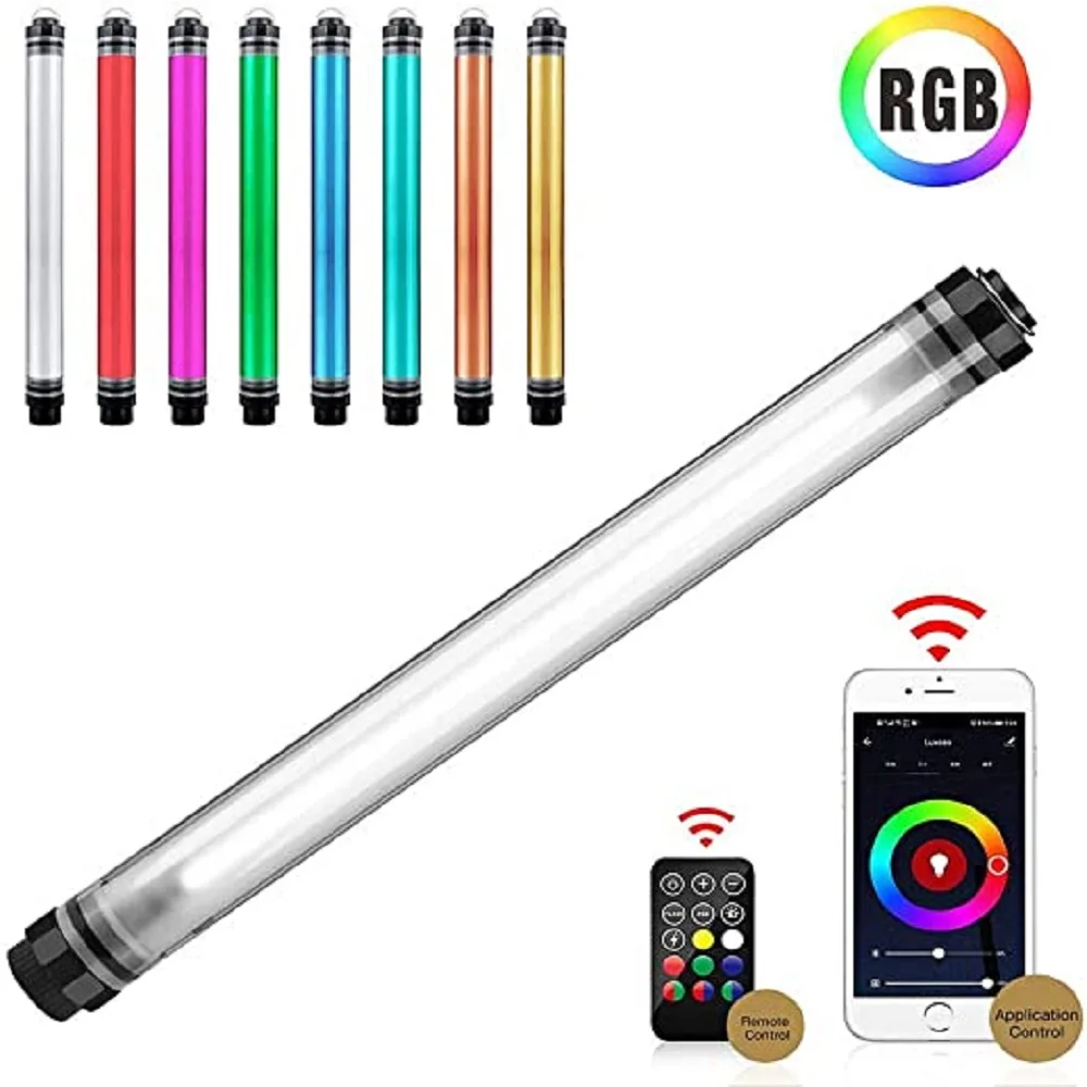 

LUXCEO RGB Handheld Photography Light with APP Control 360 Â° Full Color LED Video Light Wand 12 Lighting Modes,CRIâ‰¥95 IP68
