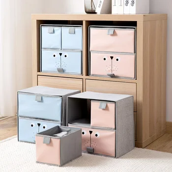 

Double Drawer Storage Bins Large Carton Underwear Storage Box Wardrobe Clothes Bra Finishing Box Wardrobe Storage Organizer