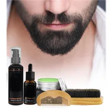 Мужские средства ухода за бородой, набор для укладки, набор из пяти предметов, инструмент для пасты, шаблон для масла, гребень деревянный кисть для лица, ножницы для бороды, костюм