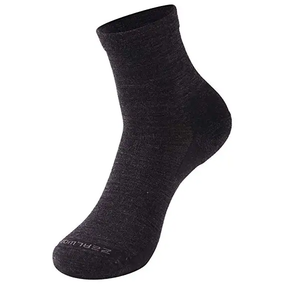 1 pair black Спортивные носки для бега, ZEALWOOD унисекс, мериносовая шерсть, антиблистерные носки для походов, 1/3 пар - Цвет: 1 pair black