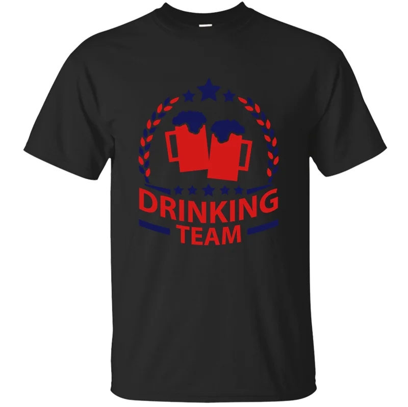 Модная футболка с надписью beer drinking Team t2 для мужчин и женщин; Стандартная Мужская футболка; веселый топ с коротким рукавом в стиле хип-хоп