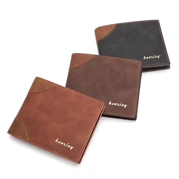 

New Men Vintage Wallet Bag PU Casual Solid Purse Credit Card Holder Small Vintage Thin Wallet High Quality Short Purse Gift 2021