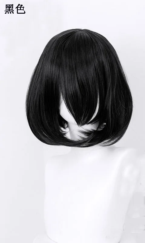 Perucas com Franja Peruca para as Mulheres Cabelo Sintético Curto Ondulado Lolita Cosplay Cor Natural Preto Marrom Branco Cinza Menina Mumupi Bob 12 Cabelo sintético curto ondulado bob perucas com