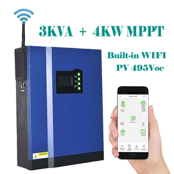 

3KVA 3000W Pure Sine Wave Off Grid Hybrid Solar Inverter With Built-in 4000W MPPT Controller WIFI APP Control