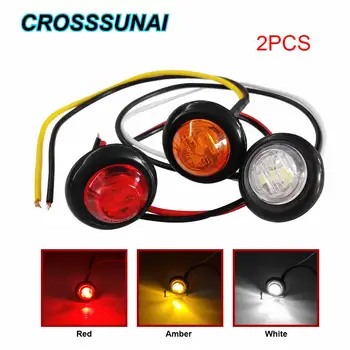 

Mini 3/4" Round Side 3 LED Marker Truck Trailer Car Bullet Light Waterproof Moto Auto Reverse Rear Signal Warning External Light