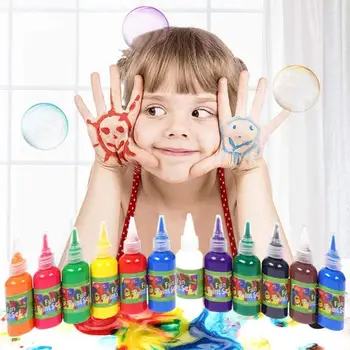 

12 Color 60ml Watercolor Paint Kindergarten Children Paint Wash Paint/ Painting DIY Finger Supplies Art T1C7