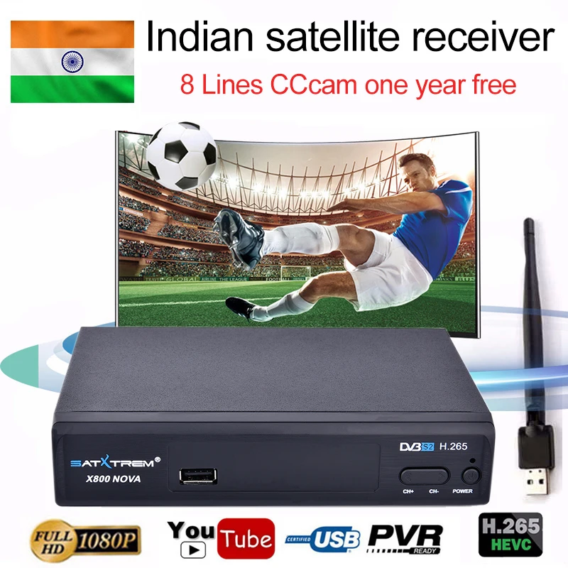 Satxtrem X800 Nova Индия спутниковый ресивер DVB-S2 с 1 год Clines Oscam Receptor Поддержка IPTV USB Wifi Openbox HD ресивер