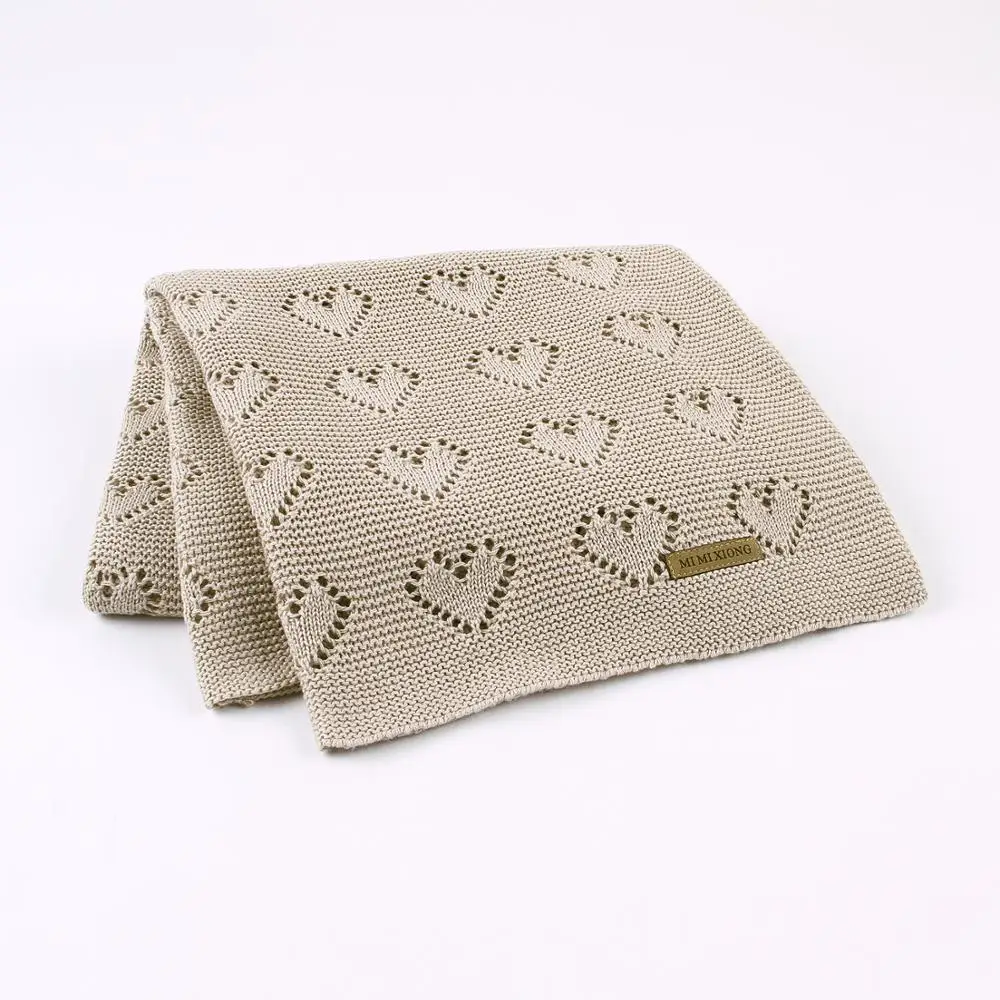

Baby Blankets Breathable Knitted Newborn Boys Girls Swaddle Wrap Blanket 100*80cm Solid Infant Kids Stroller Quilt Multifunction