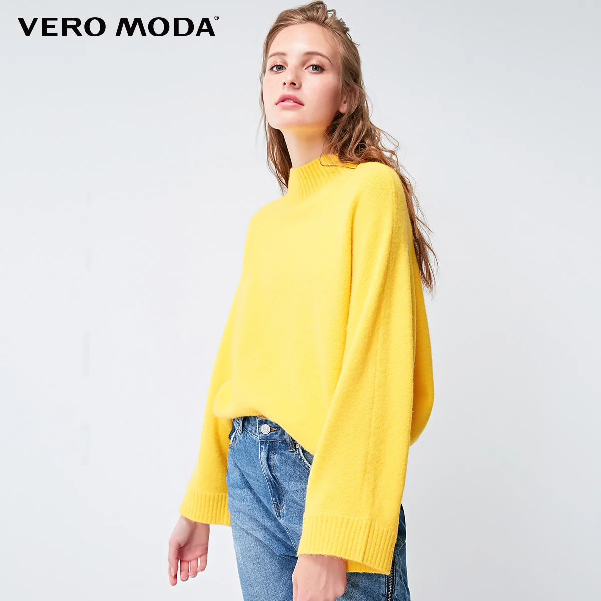 Vero Moda Women's Bat Sleeve Solid Color Knit Top Sweater | 318313513