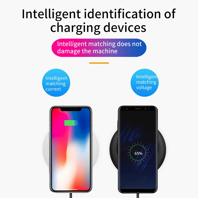 QI Беспроводное зарядное устройство для IPhone X Xs MAX индукционное Быстрая зарядка