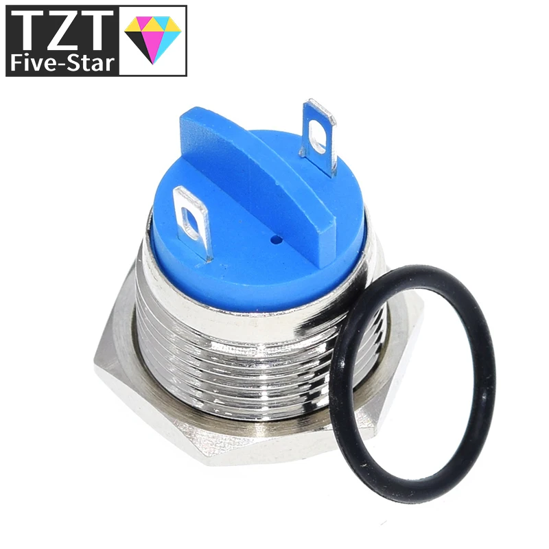 TZT 1/3PCS 16mm metall druckknopf wasserdicht vernickelt messing taste schalter drücken taste reset 1NO hohe runde momentary – Detail 3