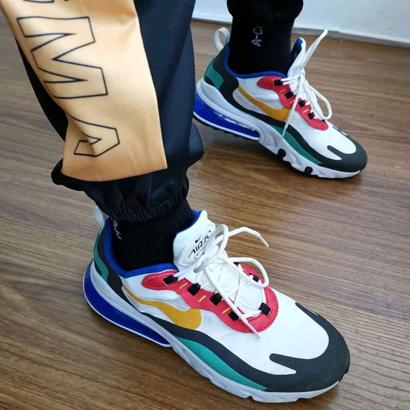 Оригинальные подлинные мужские кроссовки для бега Nike Air Max 270 React, трендовая спортивная обувь для улицы, новинка, кроссовки для тренировок, AO4971-002