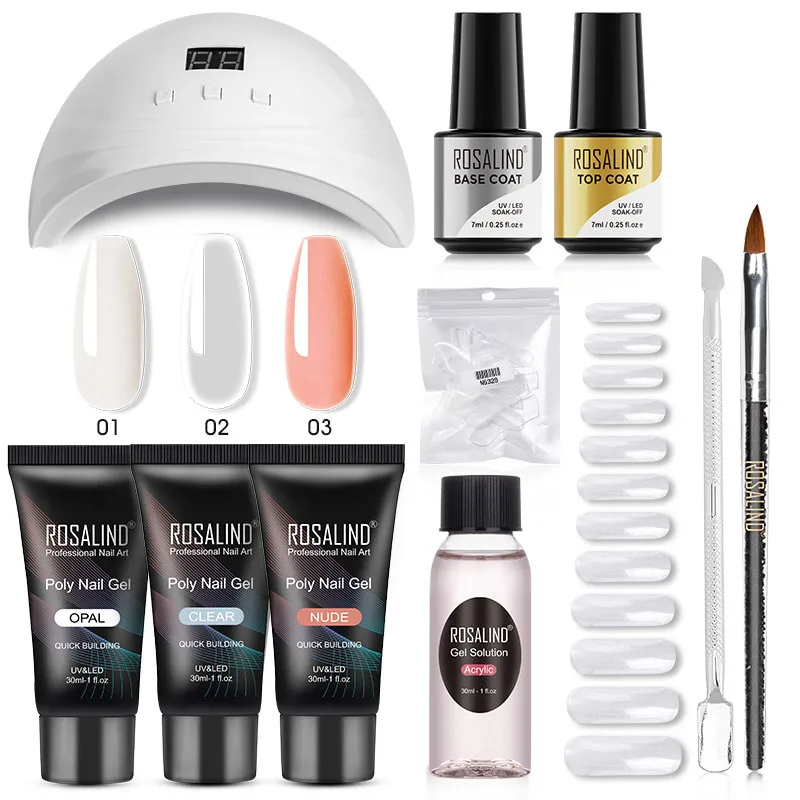 Rosalind 30Ml Poly Nail Gel Kit Di Nail Professional Set Art Design Decorazioni Poly Extension Gel Kit Per Gel Nail Polish Set
