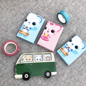 

Green Woods Story Figure Notebook Creative Note Set Card Universal Sticky Notes Cartoon Car Memo Adhesive Paper