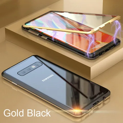 

Double Sided Magnetic Metal Transparent Phone Case For Samsung Galaxy S21 S30 Plus S20 S21 Note 10 20 Ultra Lite A70 Glass cover