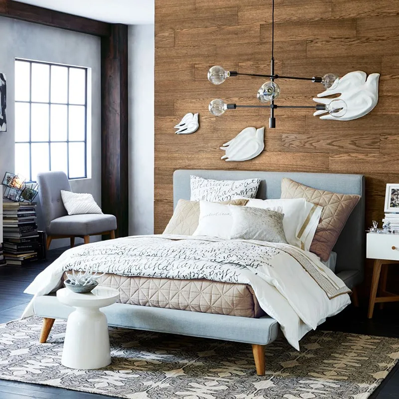 Кровать из ткани в скандинавском стиле, маленькая, односпальная, двойная, 1,5 м, современная, Минималистичная, моющаяся, мягкая, тканевая кровать, 1,8, кровать с татами
