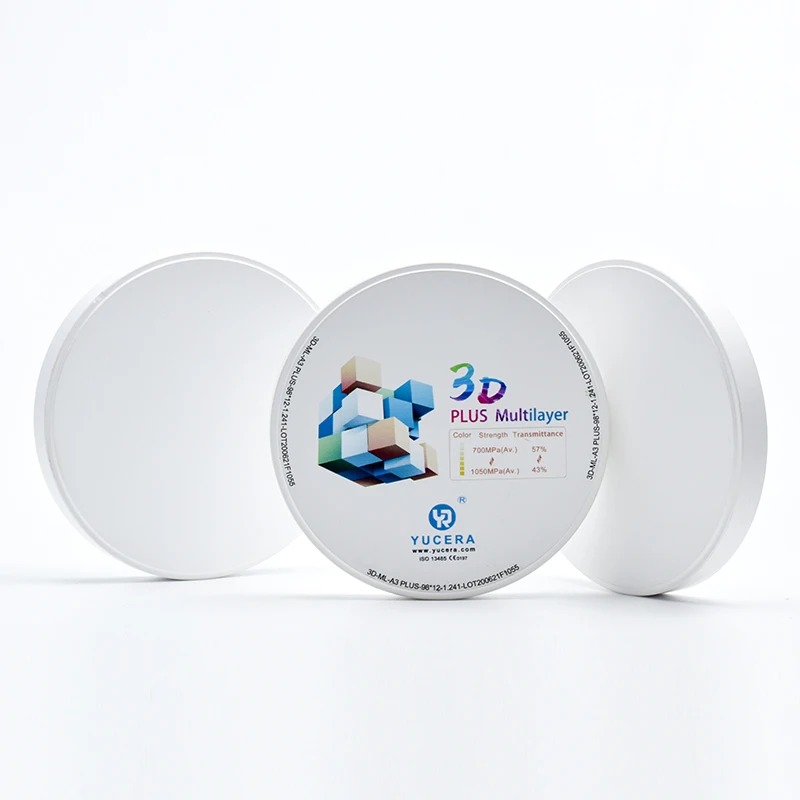 

3D Multilayer CAD/CAM System 57% Translucency Dental Lab Zirconia Blocks