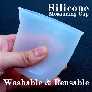 

Silicone Washable & Reusable Measure Cup Big size 250ml Dosage Cup Epoxy Resin Mixing Cup Medicine Cup Resin Crafts