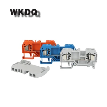 

10pcs 281-901 Wire Conductor Din Rail Terminal Block 2 Conductors Feed Through Spring Cage Push In Connection Connector