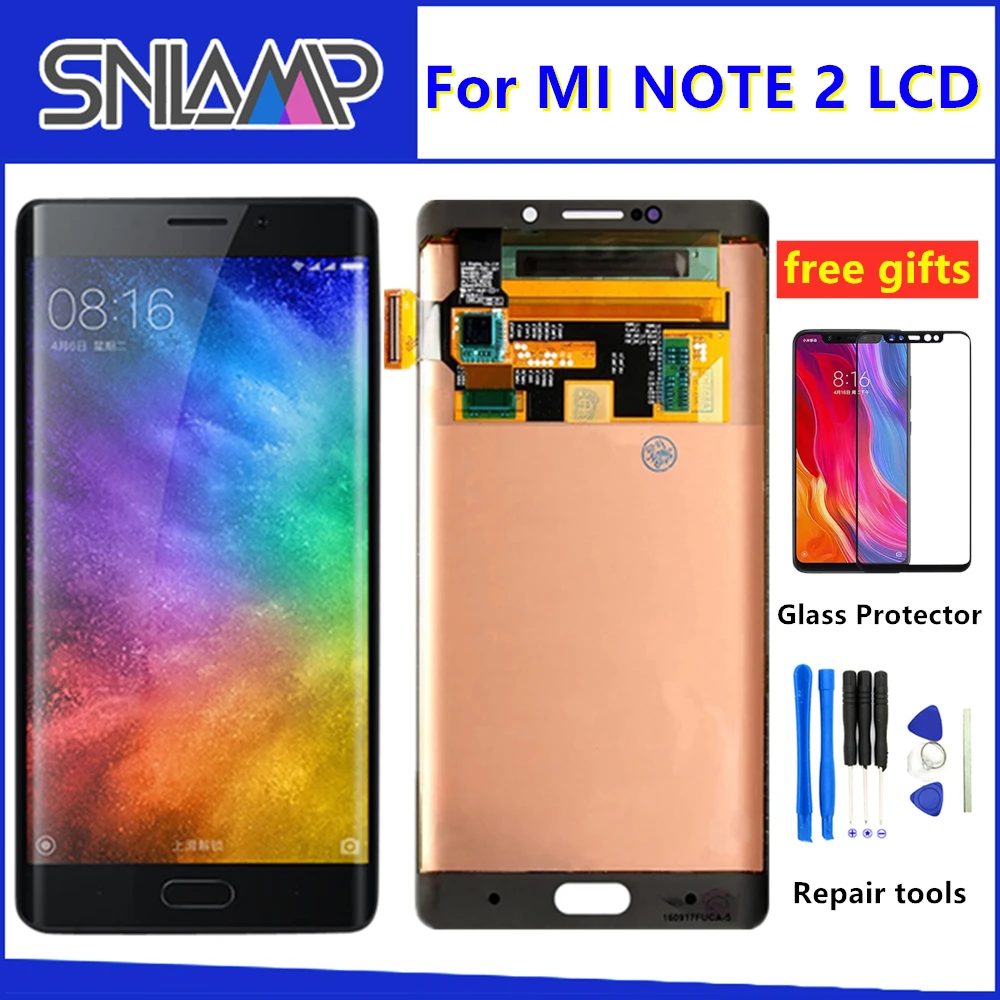 

100% Original AMOLED LCD for Xiaomi Mi Note 2 LCD display Touch Screen Digitizer Assembly 5.7 inch For Mi note2 with Frame+tools