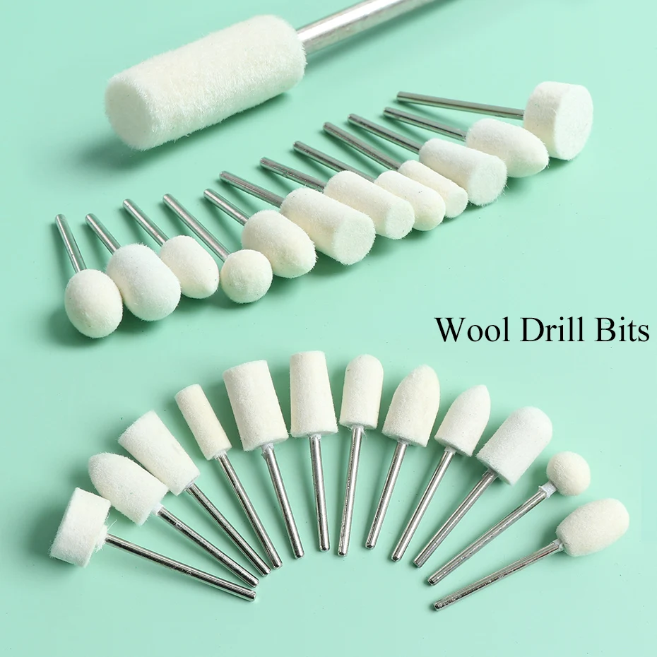 Nail Drill Bit Nail Drill Bits Set Quartz Stone Diamond Wool Milling Cutter For Manicure Tools Grinding Sanding Sander Cuticle Pedicure File