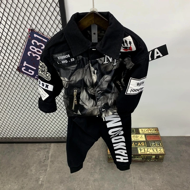 childrens black denim jacket