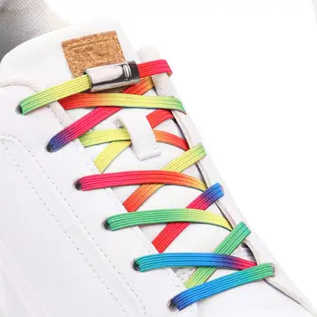 

Elastic No Tie Shoelaces Magnetic Metal locking Outdoor Leisure Sneakers Lazy Laces Kids Adult Safety Quick Flat Shoelace 1 Pair