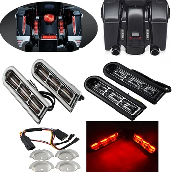 

Motorcycle ABS LED Light Saddlebag Filler Inserts Support Tail Light Fits For Harley Electra Glide Road King Ultra 2014-2018