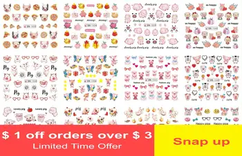 

1 piece large watermark manicure sticker unicorn Valentine's Day flower nail sticke