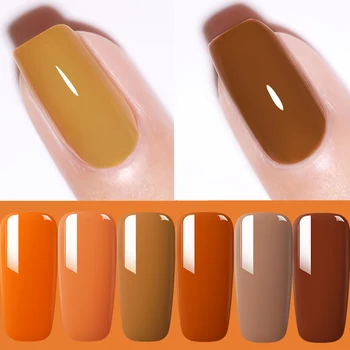 

MAD DOLL Nail Gel Polish Pumpkin Color Series 8ml Soak Off Nail Art Gel Varnish Long-lasting UV LED Nail Art Autumn Series