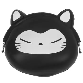 

Women Girls Wallet Kawaii Cute Cartoon Animal Silicone Jelly Coin Bag Purse Kids Gift Black Fox