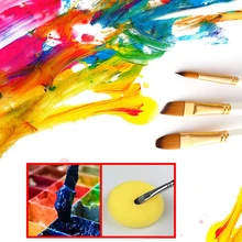 15 шт. пигменты для рисования художественные принадлежности инструмент нейлоновые кисти художников палитра нож губка набор с футляром для хранения акварели