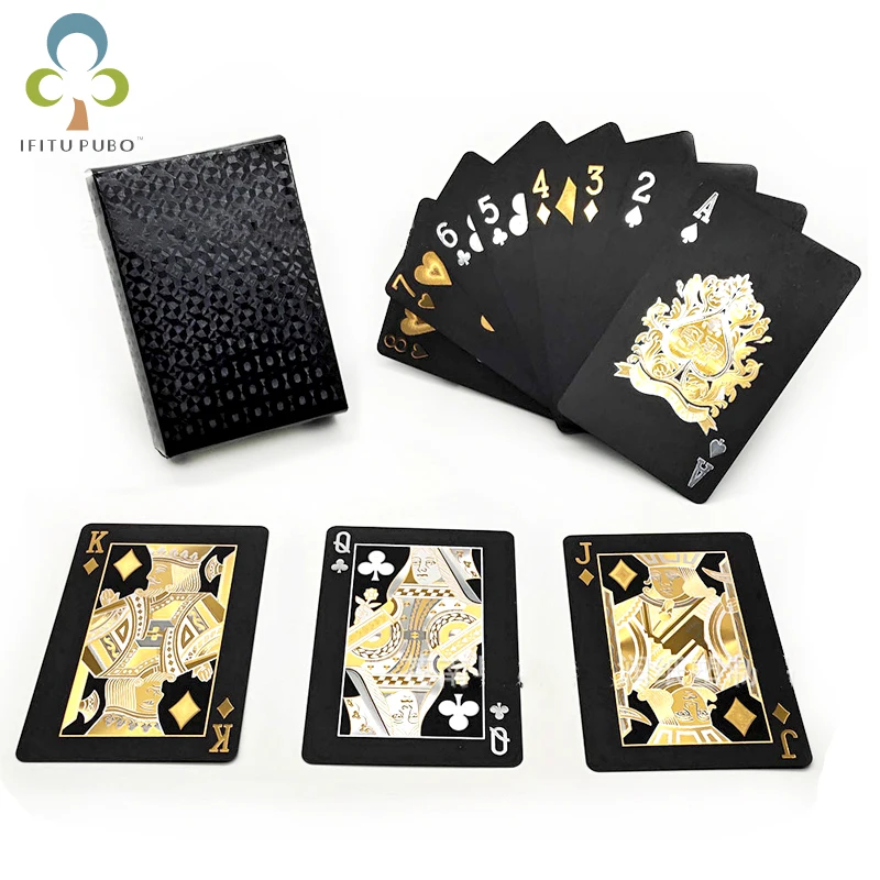Card-Game Poker-Cards Texas Holdem Playing Plastic Black Waterproof Polish Dull GYH And