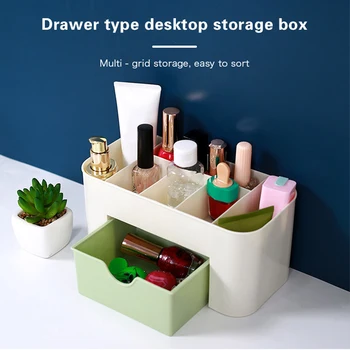 

Desktop Makeup Organizer Box Cosmetic Box Jewelry Storage Container Plastic Sundries Drawer Organizer Case Holder Home Organizer