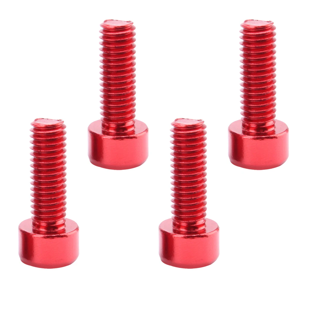 8 Pieces Red&Black Bicycle Water Bottle Cage Bolts Threaded Screws for Bike Bottle Holder Bracket Rack
