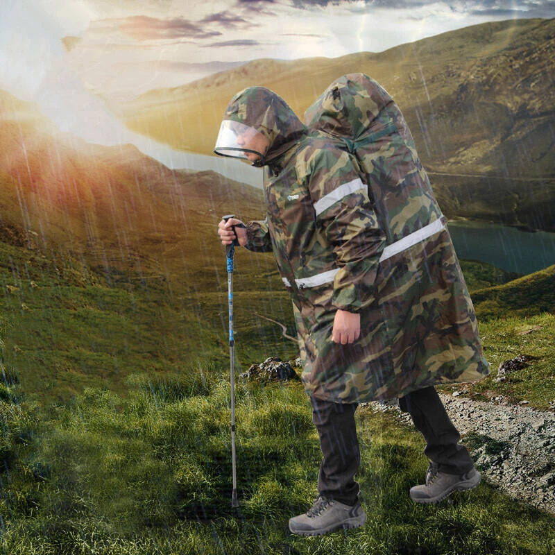 

Outdoor Raincoat Waterproof Backpack Cover Reflective Strip Raincoat Poncho Rain Cape Outdoor Hiking Camping Unisex Rain Gear