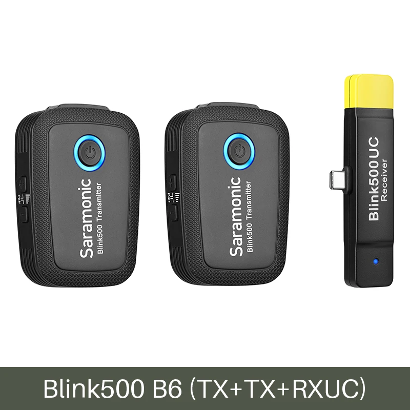 B6-Type-C Saramonic Blink 500 Студийный конденсаторный микрофон 2,4 ГГц Двухканальный беспроводной петличный микрофон для DSLR, беззеркальных, iPhone - Цвет: B6-Type-C