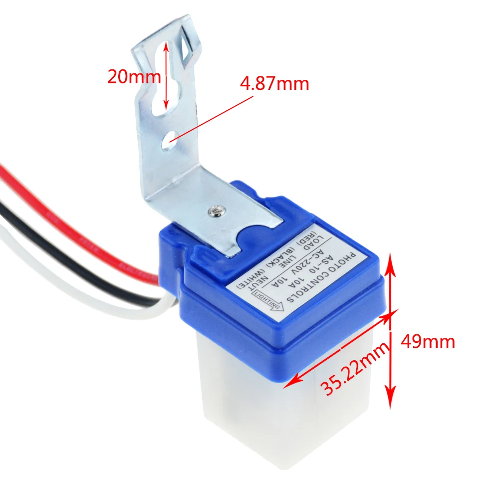 1 шт., автоматический выключатель уличного фонаря для фотоэлемента, светильник для управления, 12 В, 24 В, переменный ток, 220 В, 10 А, переключатель для управления фото, переключатель датчика