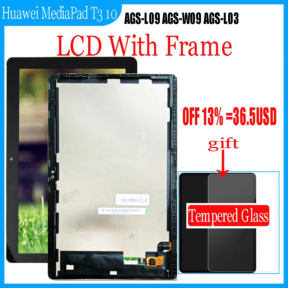 Display Lcd com Tela Sensível ao Toque Digitador Montagem Filme de Vidro Huawei Mediapad t3 10 Ags-l09 Ags-w09 Ags-l03 t3 96 Lte 96