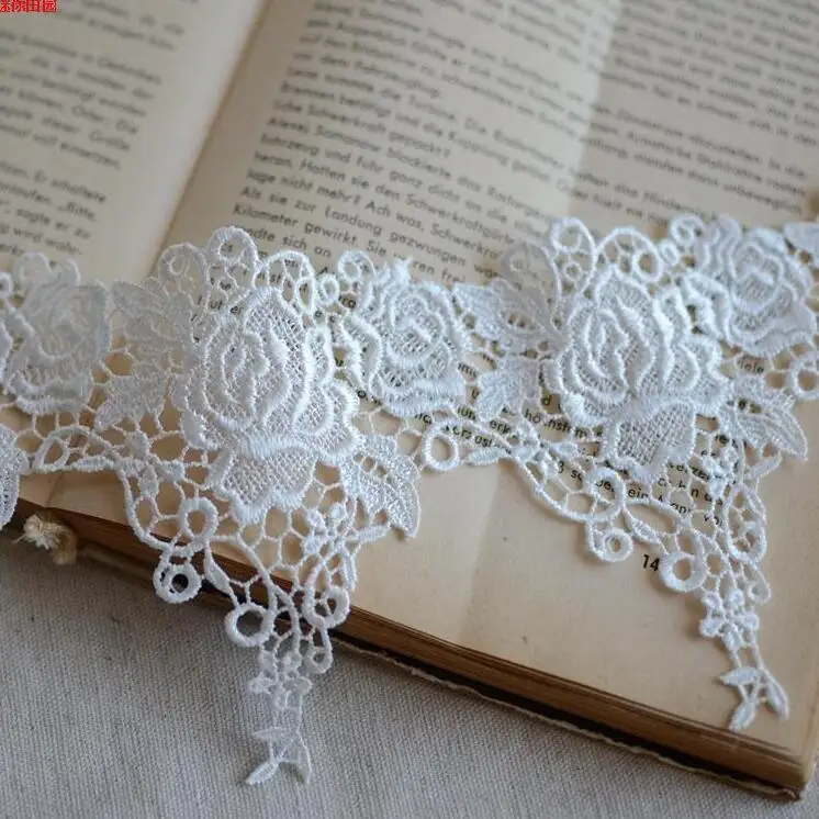 

1 Meter Exquisite White Flower Lace DIY Wedding Sewing Garment Handmade Accessories lace Embroidery Trim Ribbon