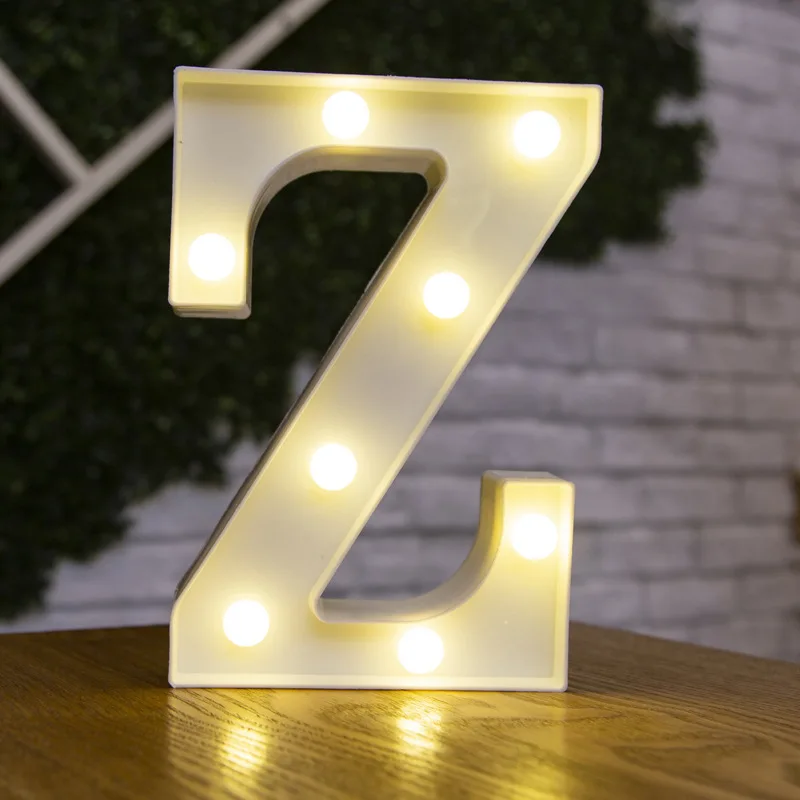 Alphabet Letter LED Lights Luminous Number Lamp Decor  Battery Night Light for home Wedding Birthday Christmas party Decoration night stand lamps Night Lights