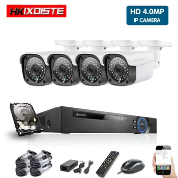 

Home Cctv Monitoring Camera Security System Kit 4 Channels NVR Outdoor Waterproof Video Surveillance Ip Cameras Full Set Poe